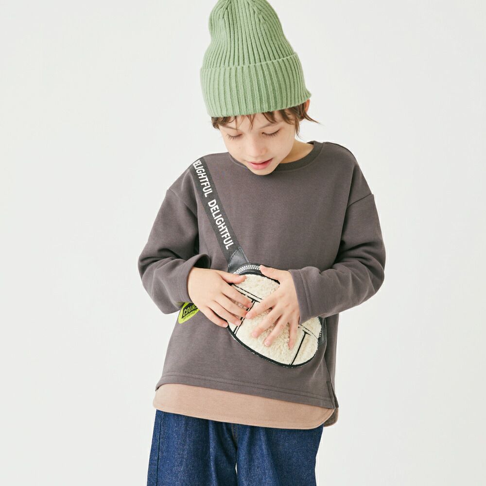 日本 evercloset - 絨毛小包裏起毛長袖上衣-象牙白