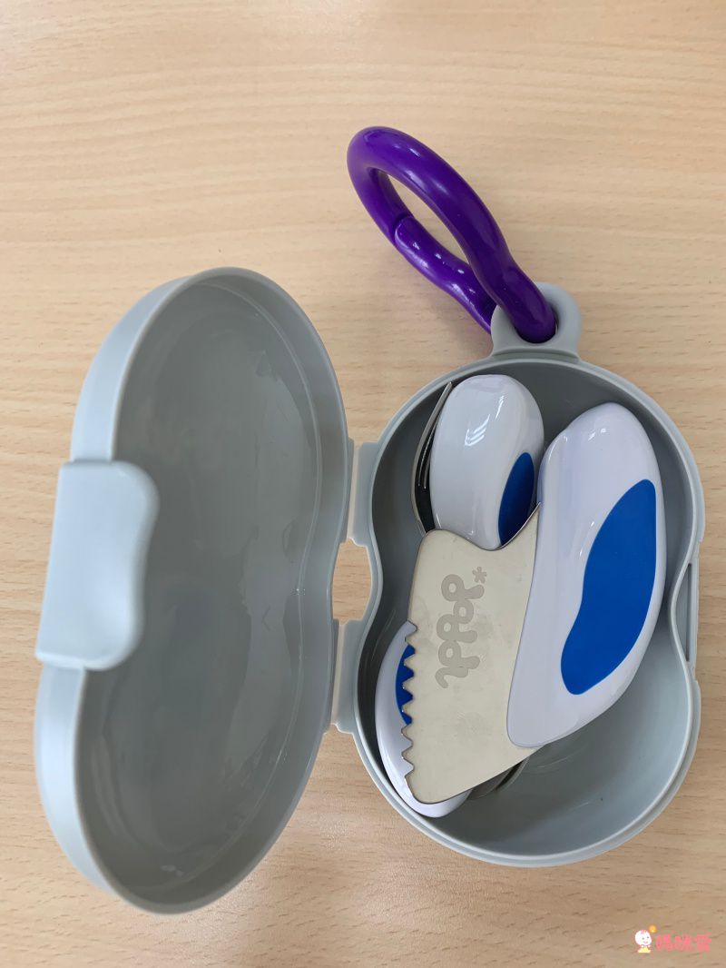 英國 Doddl - 【盒損福利品】人體工學幼兒學習餐具收納攜帶盒-灰白