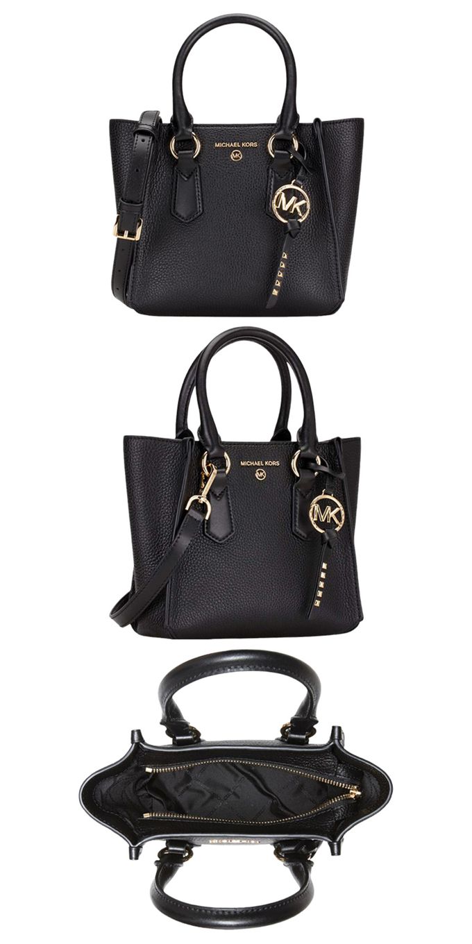 MICHAEL KORS - 滿版LOGO皮革兩用包-黑