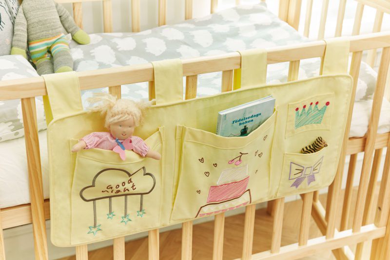 韓國 Art Muffin - 嬰兒床掛式收納袋-兒童樂園-灰