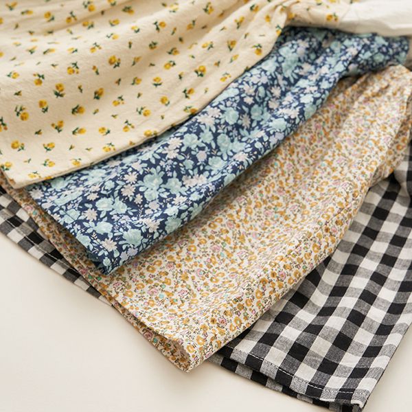 日本 Lycee mine - 假二件吊帶五分捲邊袖上衣-灰x藍花