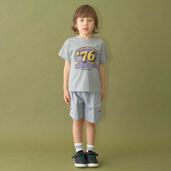 日本 b-ROOM - 簡約印花舒適天竺棉短袖上衣-BETTER-紫