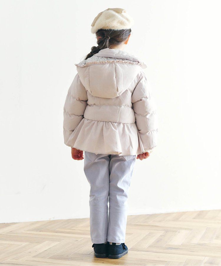 日本 apres les cours - [女孩最愛]愛心金釦夢幻荷葉鋪棉外套-酒紅