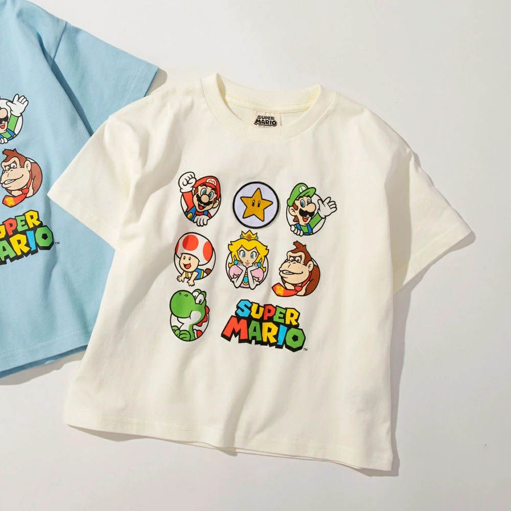 瑪利歐限定聯名短袖上衣-打招呼-象牙白