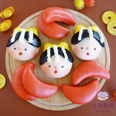 超萌媽祖【 美姬饅頭 】聖筊媽祖造型饅頭