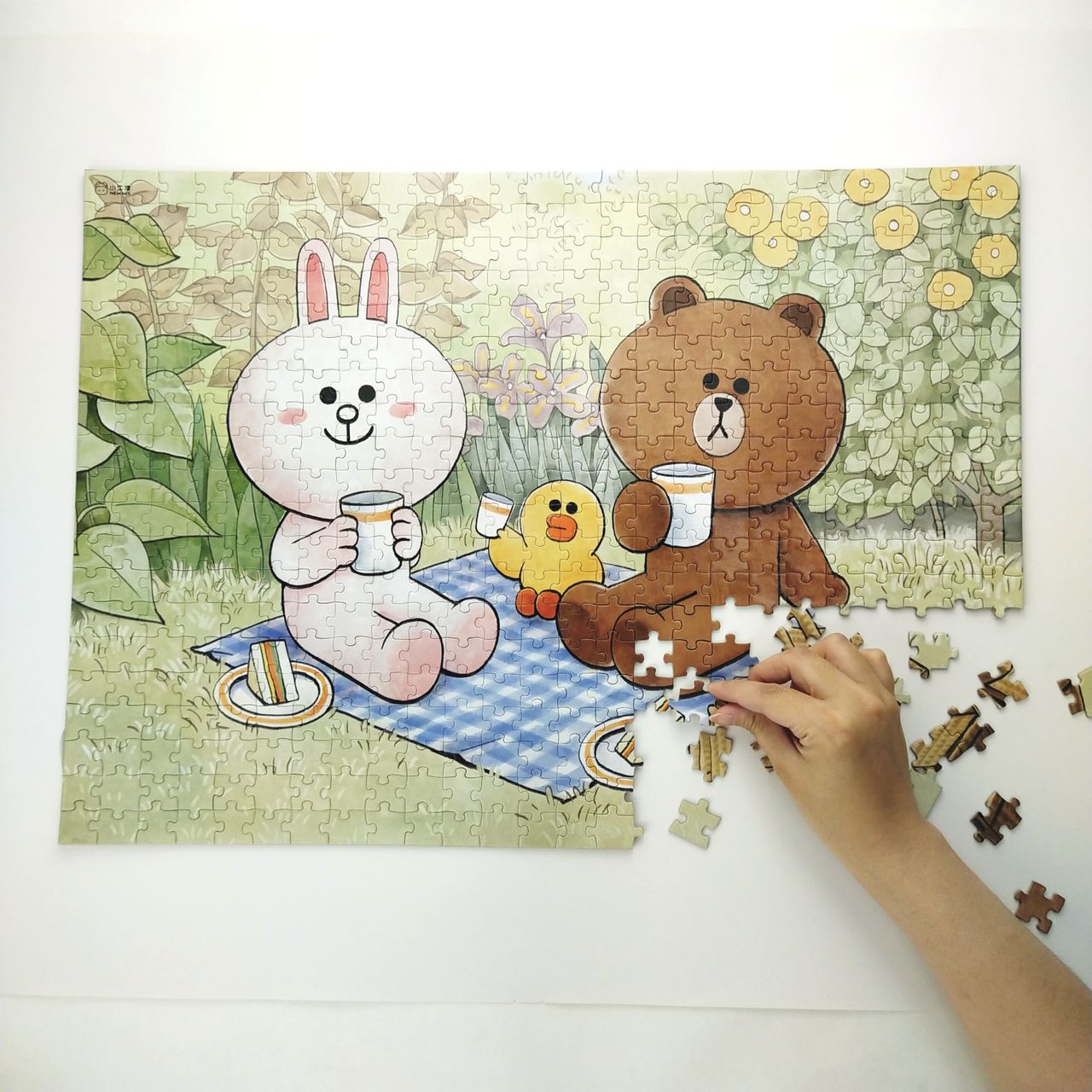 小牛津 - 【LINE FRIENDS系列】歡樂的野餐時光/水彩風童趣主題500片拼圖 (單入)-盒裝共一款