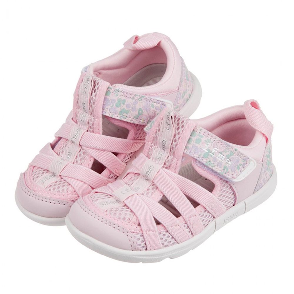 日本IFME - 粉色和風花繪兒童機能水涼鞋