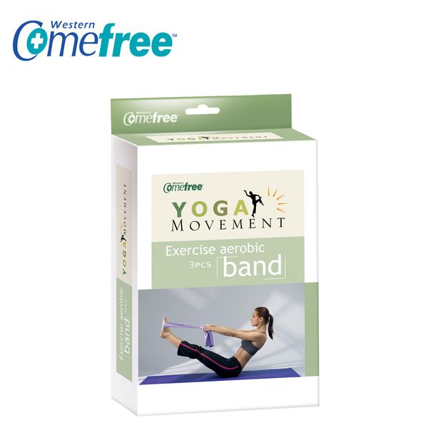 Comefree 康芙麗 - 瑜珈伸展帶(3入/組)附收納袋