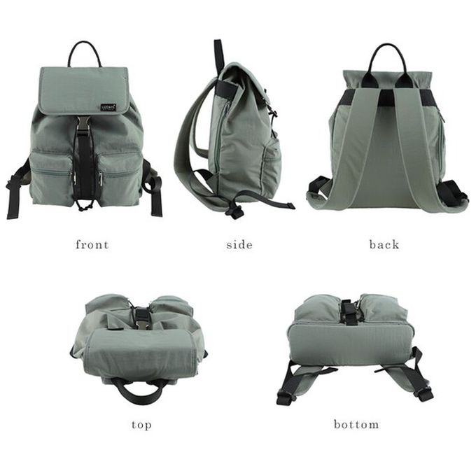 日本 LIZDAYS - 輕量簡約防潑水多口袋後背包-黑 (30x35cm)