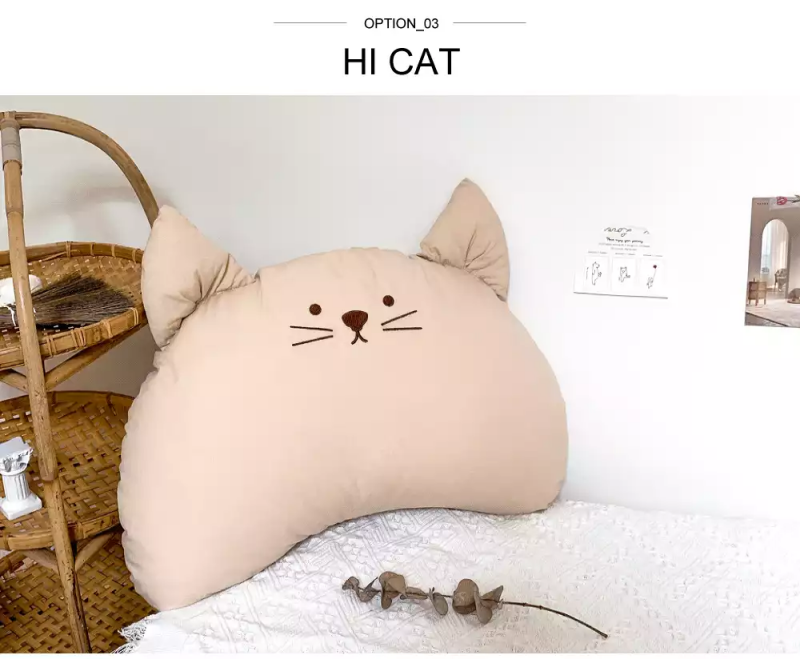 韓國 Hello HiZoo - 手工製動物造型純棉柔感兒童枕套-Hi Bear-深可可 (50x30cm)