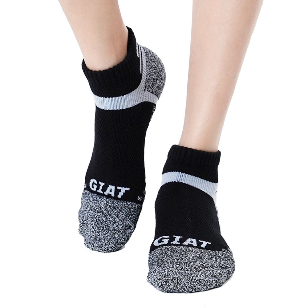 GIAT - 類繃機能萊卡運動襪-大人款-麻花黑 (F(22-26cm))