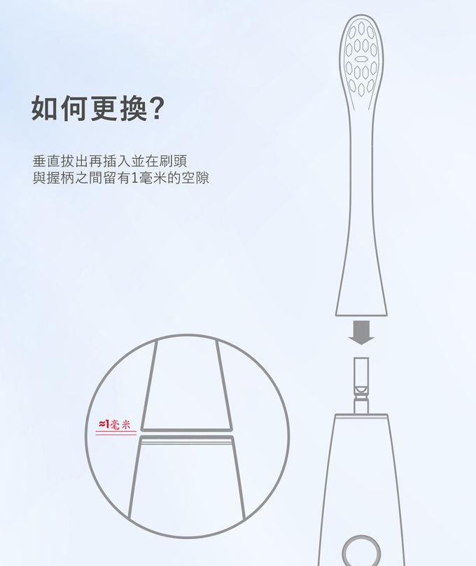 Oclean - 電動牙刷通用刷頭2入-黑炳 白綠藍絲