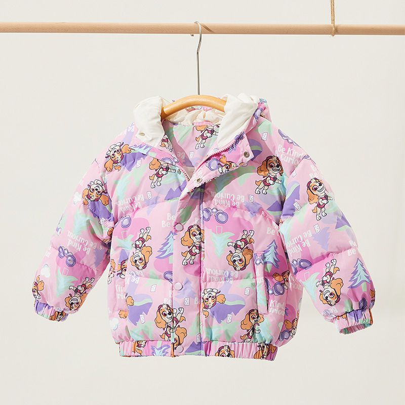 卡通汪汪隊連帽滿印羽絨外套(85%鴨絨)-卡通人物阿奇-綠色