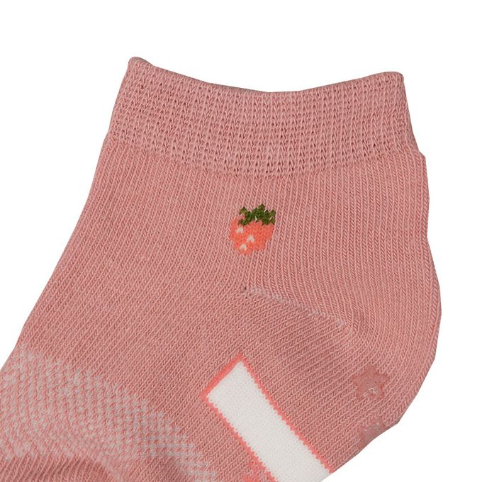 akachan honpo - 踝襪3雙組-草莓-粉紅色 (9~14cm)