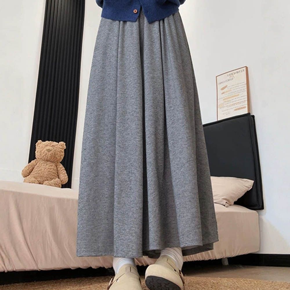 雲感親膚瘦瘦裙褲-有口袋(可選長度)-百搭淺灰