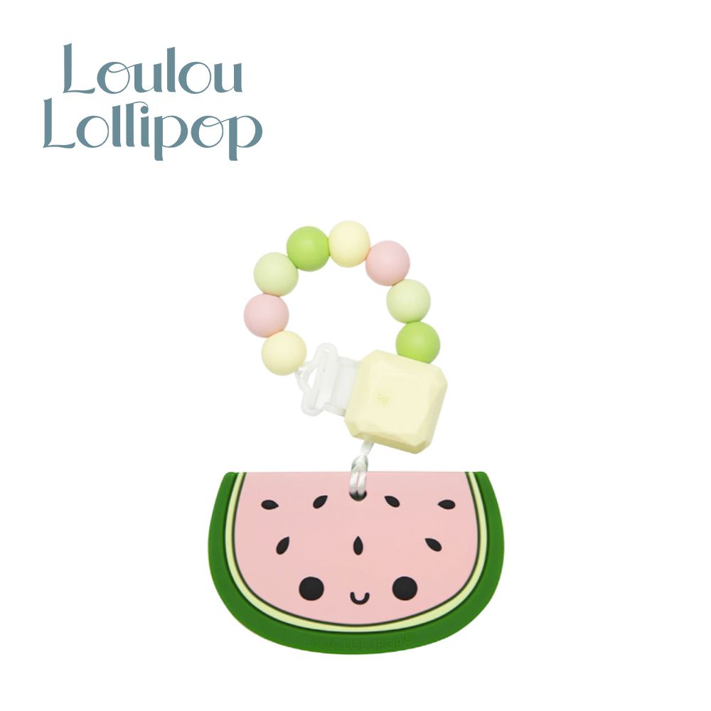 Loulou Lollipop - 加拿大 造型固齒器/奶嘴鍊組 - 粉嫩西瓜