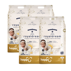 Hoppi - royaldream 皇家系列嬰兒尿布－黏貼型(S)－56片－4袋