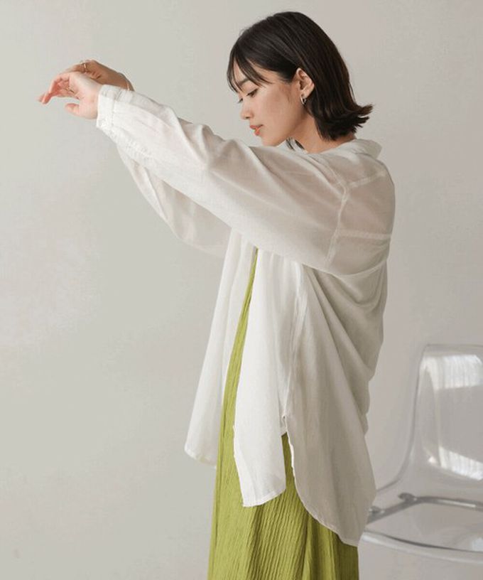 日本 Bab - 100%印度棉 柔軟輕盈寬版襯衫-薰衣草