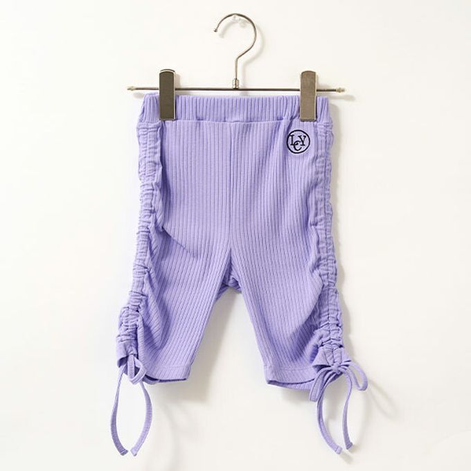 日本 Lycee mine - 側綁帶甜心皺摺合身五分褲-粉紅