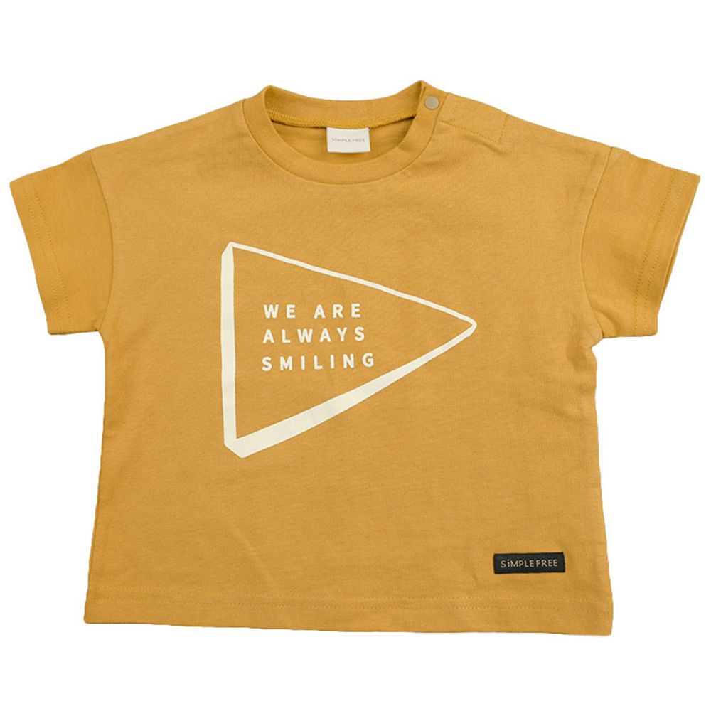 akachan honpo - 短袖T恤-文字-黃色
