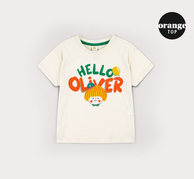 韓國 HEJMINI - 黃毛女孩格子套裝-橘