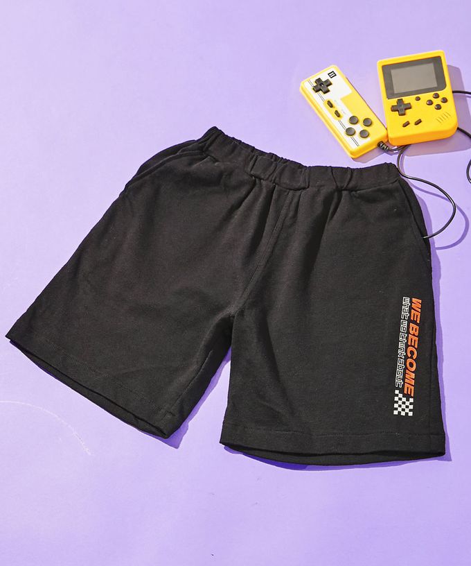 日本 devirock - 夏日印花純棉寬版短褲-斑點-摩卡