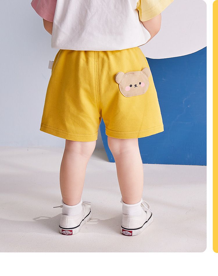 Q萌腰鬆緊短褲-小象-灰色