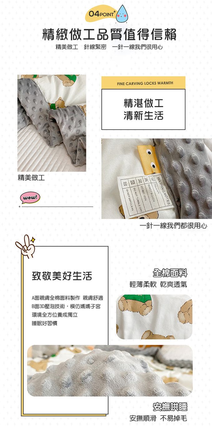 JoyNa - 加厚款-多功能蓋毯 兒童棉被 保暖被-狂野大陸-加厚款 (110*140cm)