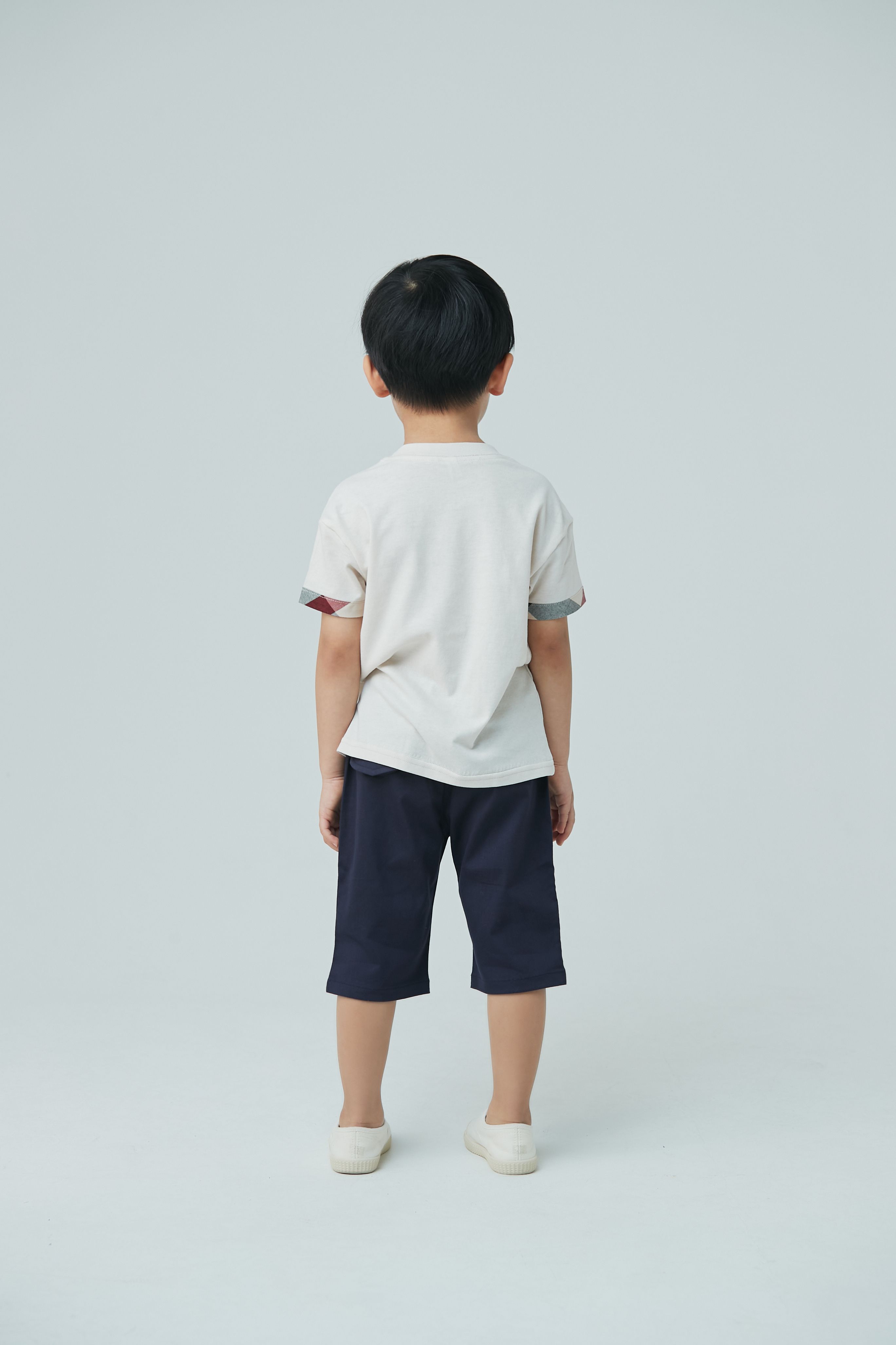 韓國 Coco Bang - 胸前英倫格紋T-白