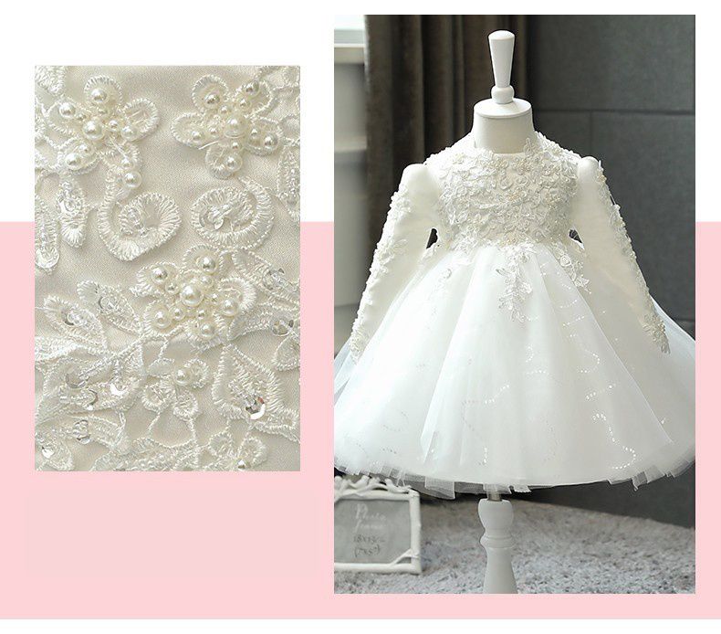 立體滿滿蕾絲網紗禮服-無袖款-白色