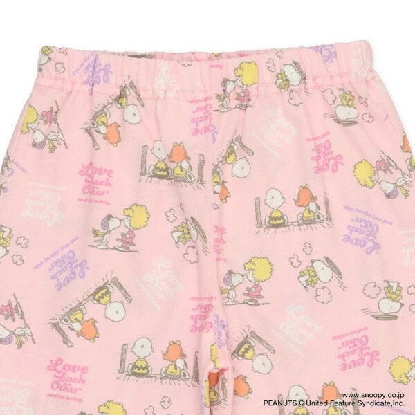 日本西松屋 - 聯名款 兩件式短袖家居服/睡衣-史努比-淺粉