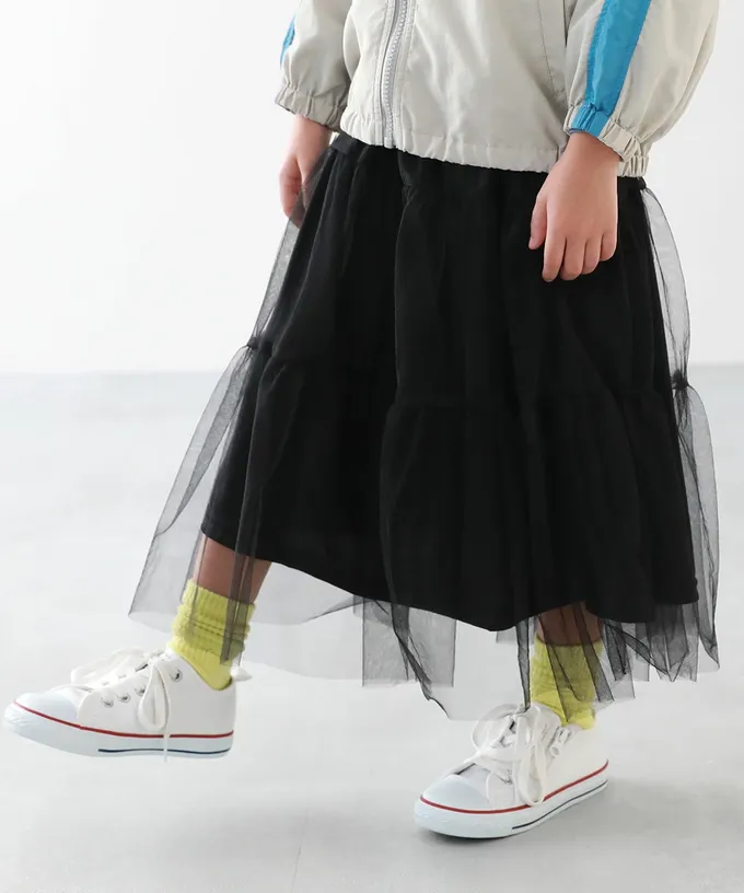 日本 devirock - 夢幻薄紗層次甜美長裙-白