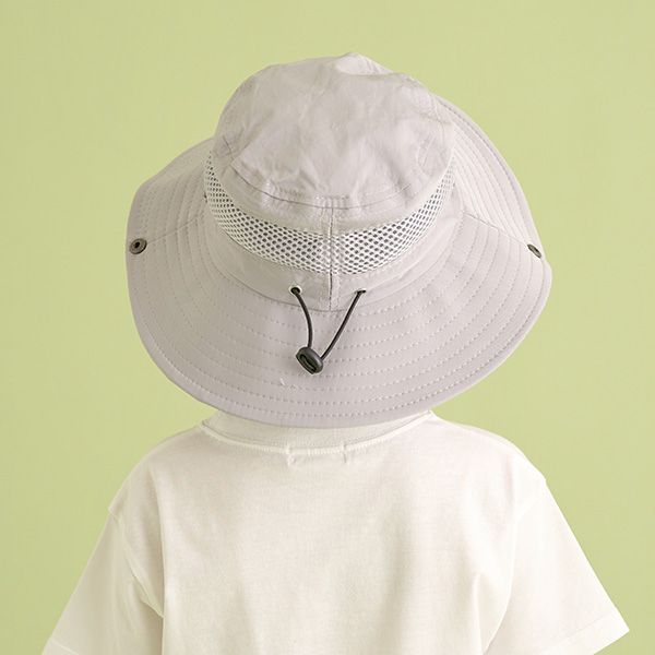 日本 b-ROOM - 抗UV側邊網眼百搭遮陽帽-淺灰 (50-54cm)
