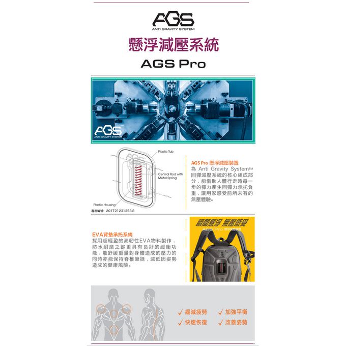 impact 怡寶 - 機動戰士鋼彈AGS Pro懸浮減壓護脊書包-大-黑(IMGU76331AP01)|身高140cm以上適用