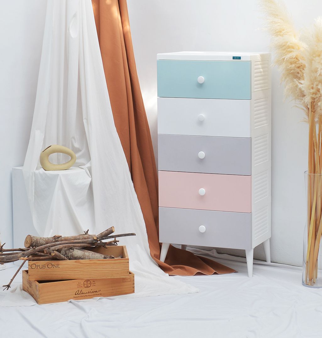 家窩 - 悠雅五層高腳抽屜收納櫃-DIY-混色款