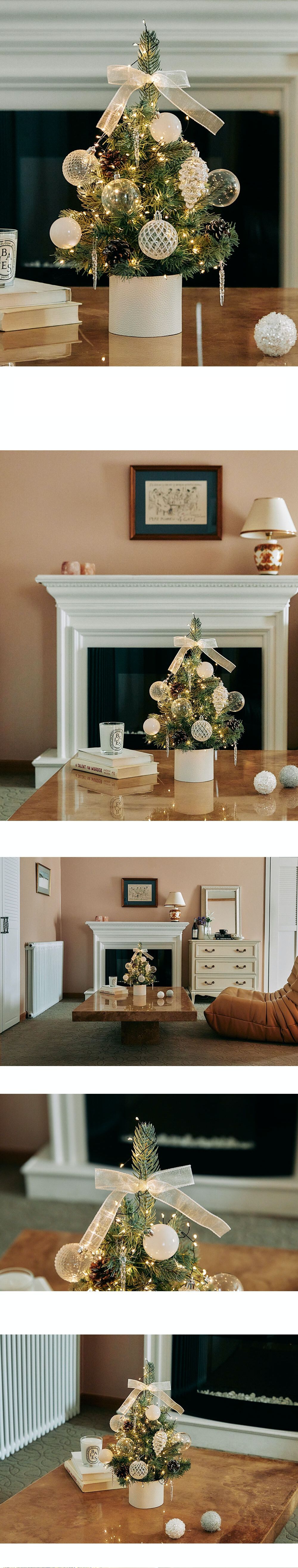 韓國 Bebe Deco - DIY迷你聖誕樹/聖誕樹燈飾組-銀白童話 (30X45cm)