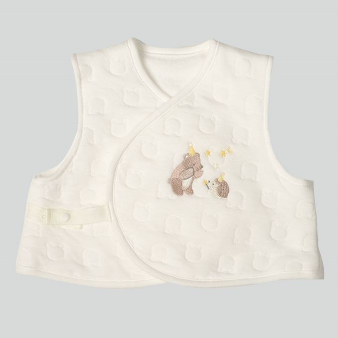 akachan honpo - 背心 保暖鋪棉-按扣款-米白色 (50~60cm)