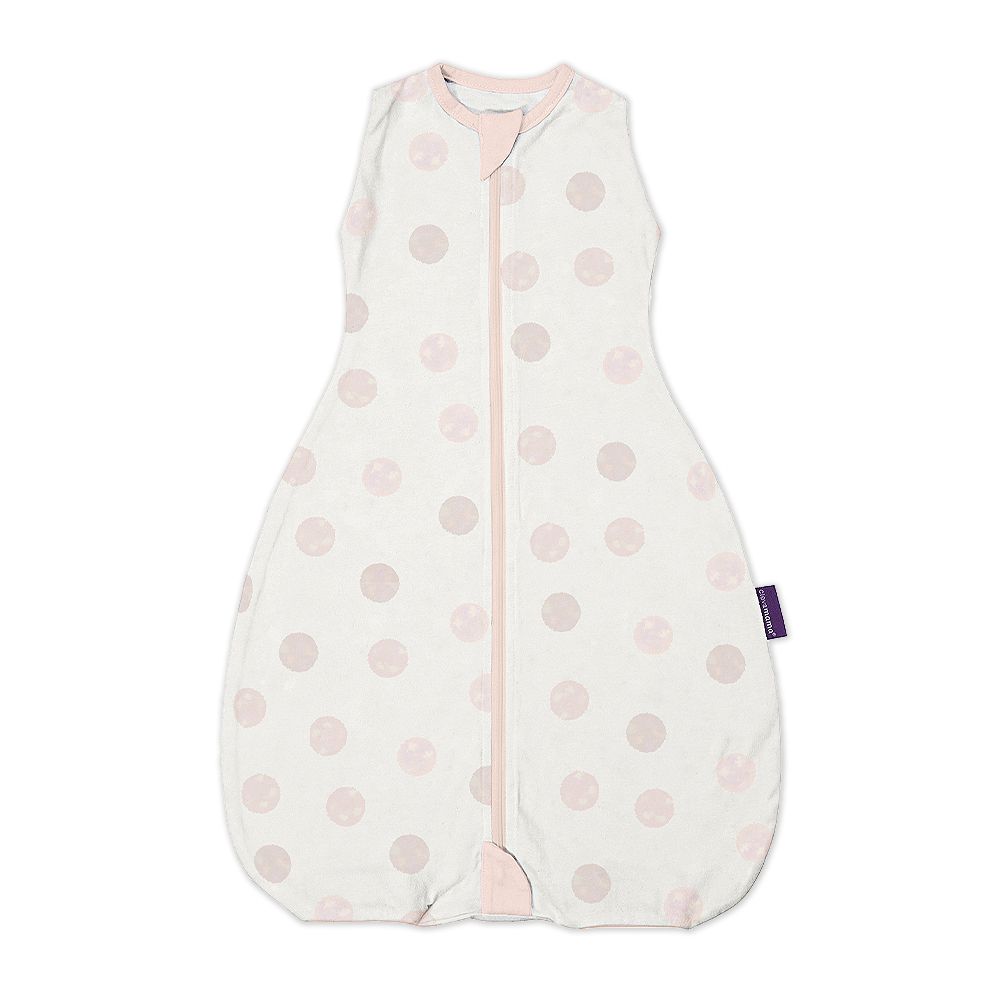 【ClevaMama】ClevaSleep 純棉三合一懶人包巾-基本款(睡袋 防踢被 純棉包巾 新生兒包巾 多功能包巾)-水彩波點(粉)