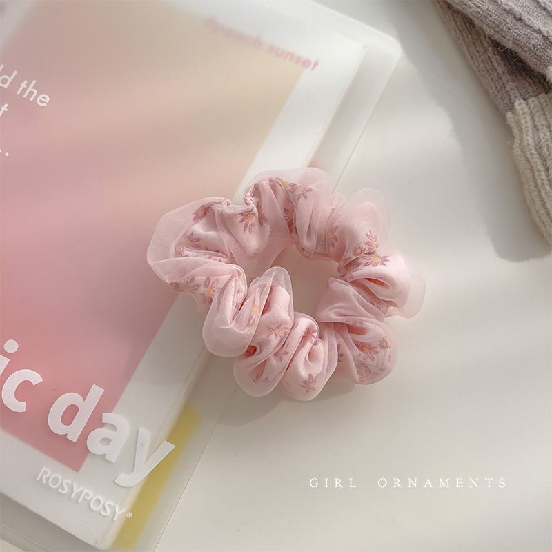 夏季繽紛網紗感大腸圈/髮圈-藍色 (9.5cm)-直播專屬