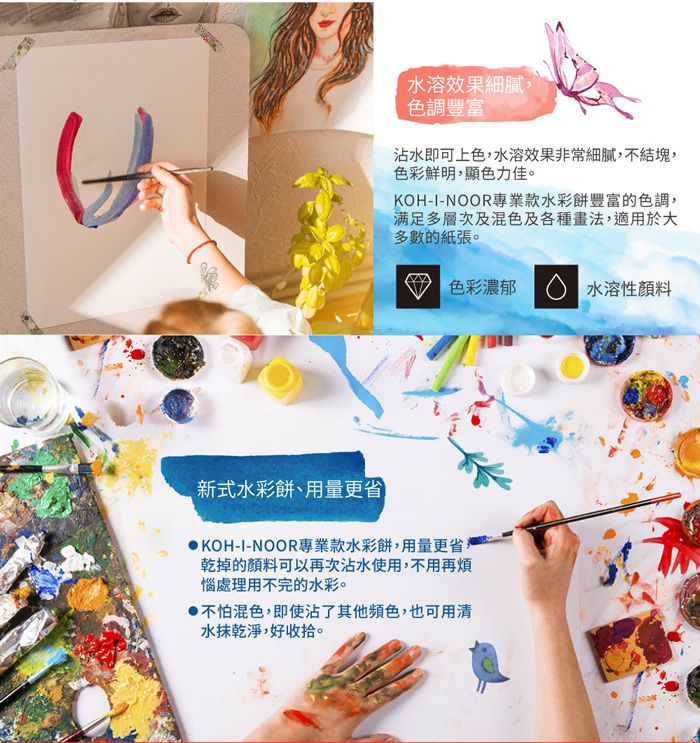 光之山Koh-i-noor - 可攜式水彩餅專業級-48色