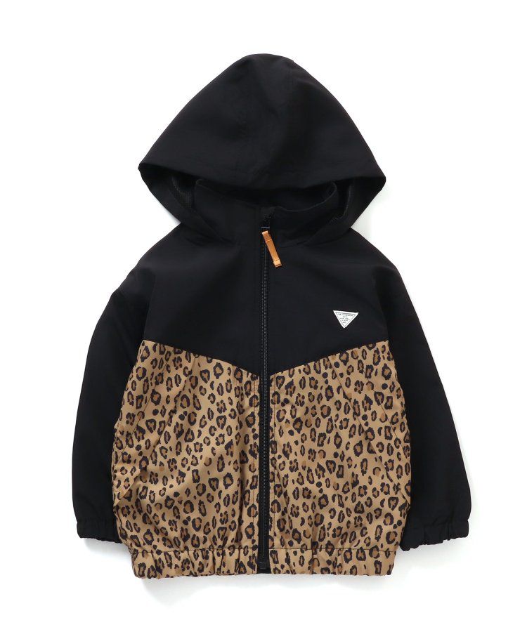 日本 BREEZE - 防潑水繽紛撞色連帽休閒外套-土耳其藍x棕