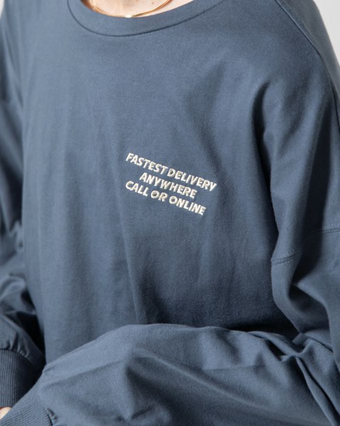 日本 gleam - 俏皮美式漢堡泡棉印花長袖T恤-咖啡棕