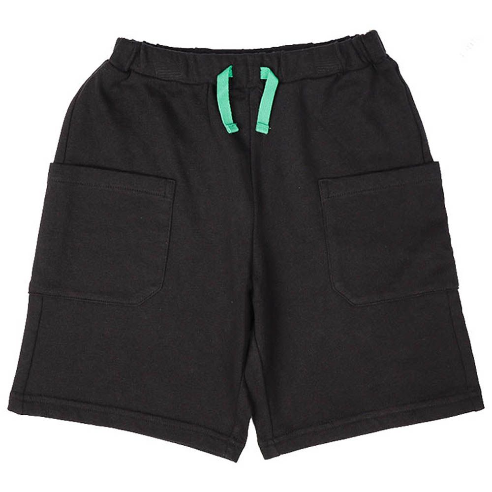 短褲-側邊口袋-黑色