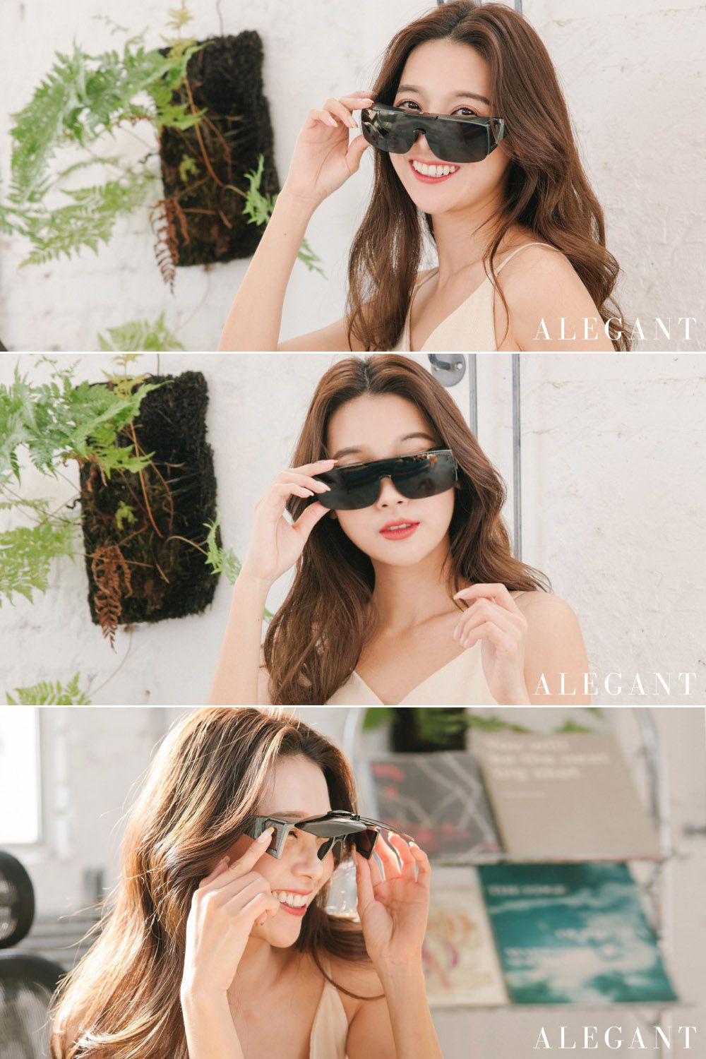 ALEGANT - 多功能可掀灰銘綠偏光墨鏡│MIT│掀蓋式│外掛式│上掀│全罩式│車用UV400太陽眼鏡戶外休閒套鏡