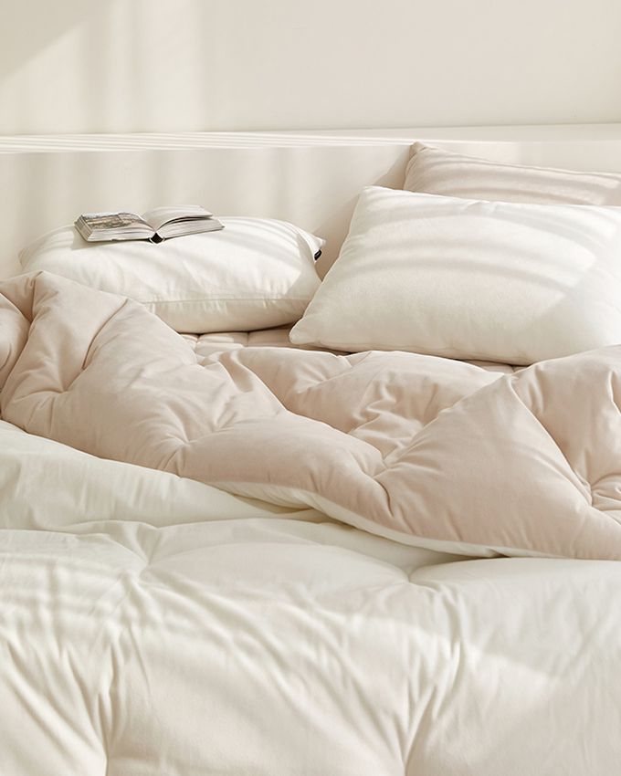 韓國 Maatila - 飯店級雙面超細纖維抗菌棉被-燕麥色