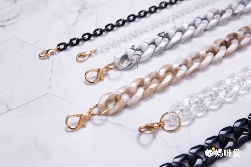 韓國 HEM - 韓系時尚可愛果凍口罩項鍊/口罩鍊/掛繩/眼鏡掛鍊(可拆裝調整長度)-果凍C型鏈-10-酷炫黑-60cm