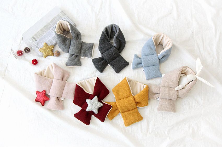 韓國 Babyblee - 鋪棉圍巾-酒紅 (FREE)