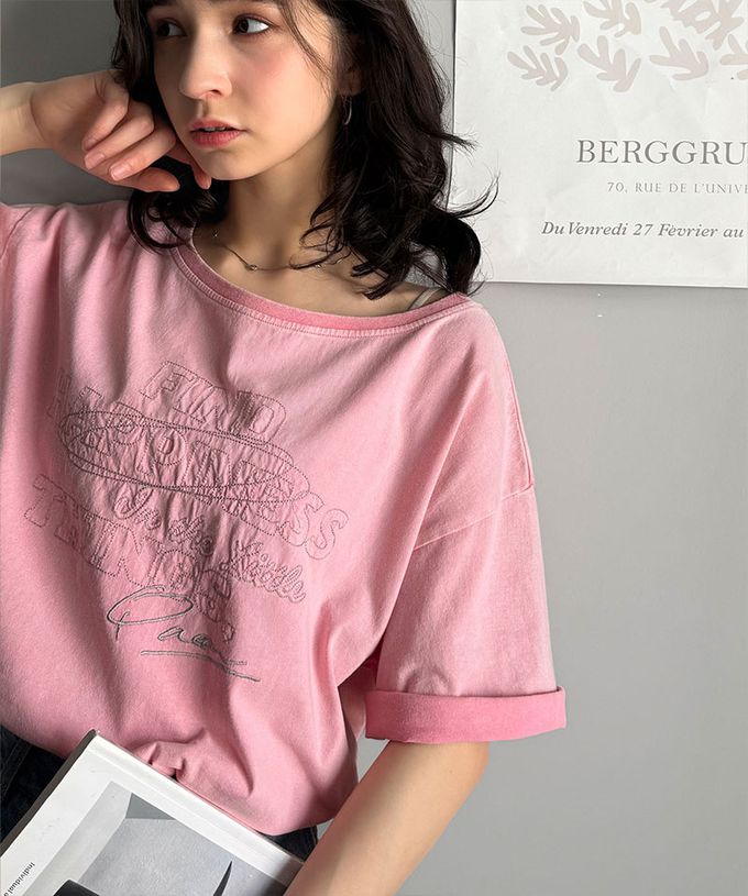 日本 Classical Elf - 純棉復古logo船領前後穿短袖上衣-炭灰