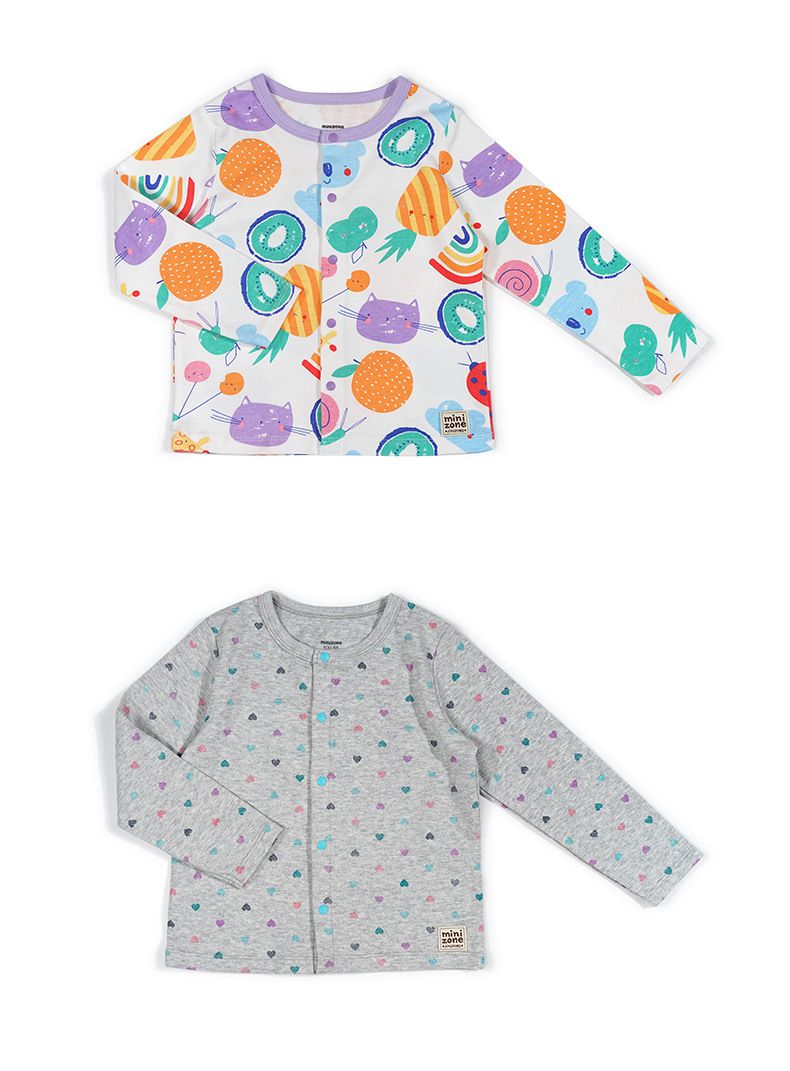 Minizone - 純棉印花休閒薄外套-彩虹飛機-藍色