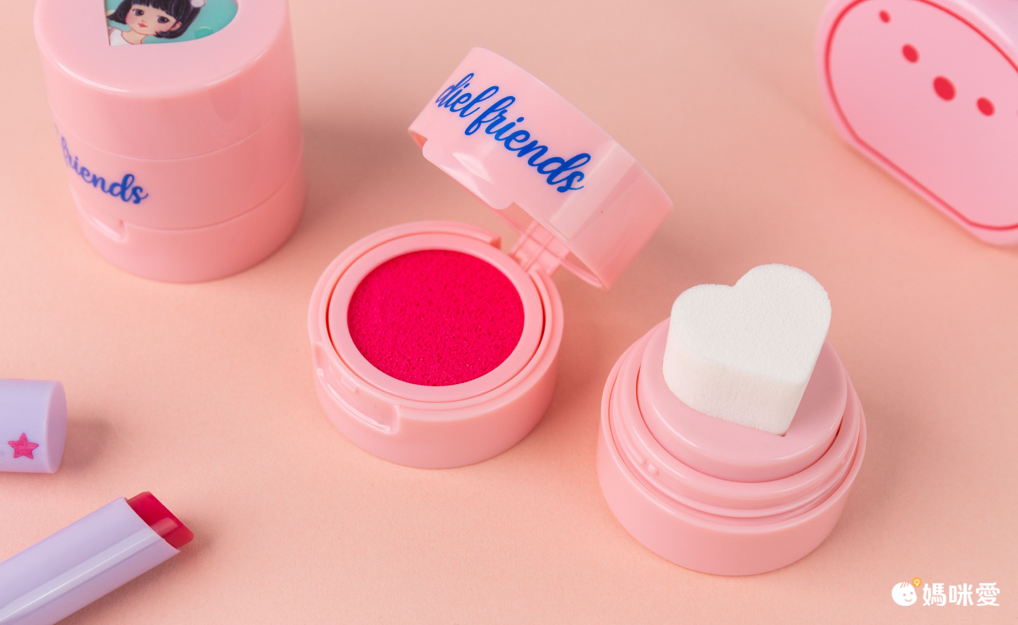 韓國 Diel friends - 兒童用愛心腮紅氣墊-Lia-珊瑚橘-6ml